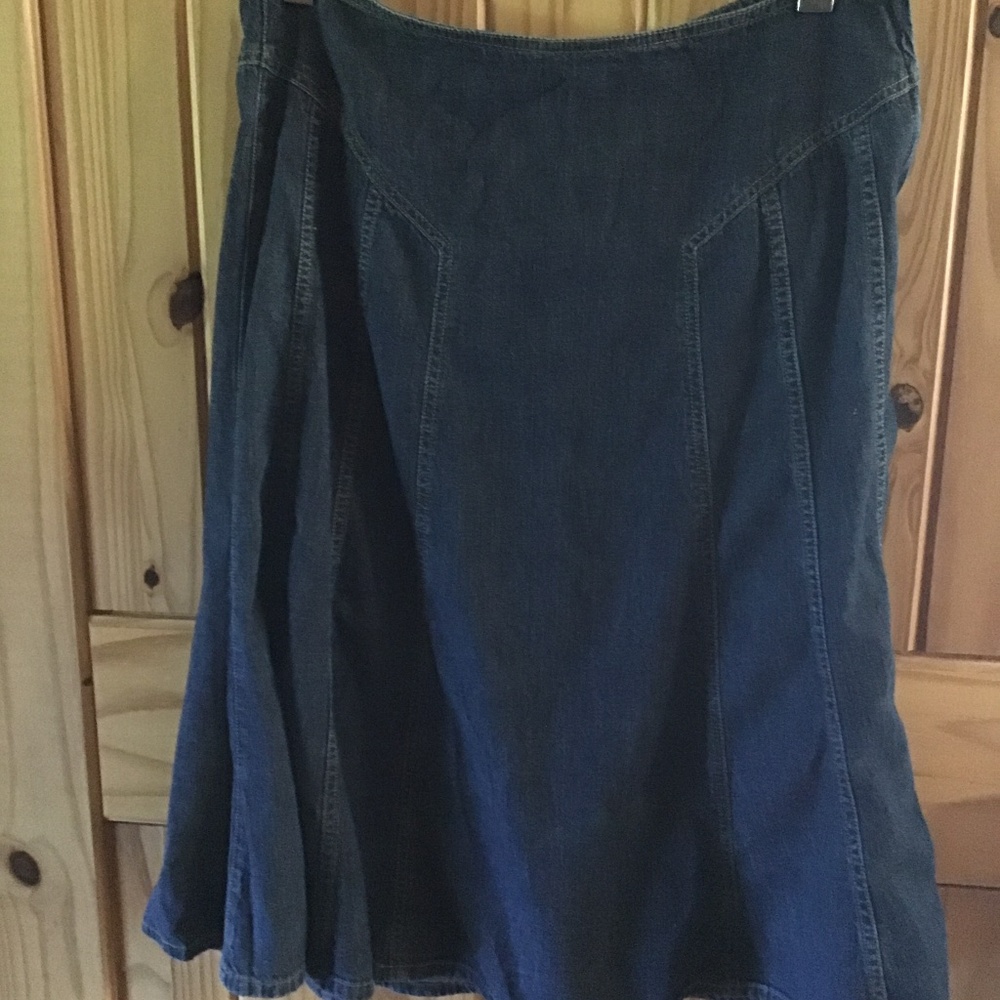 Denim flare skirt